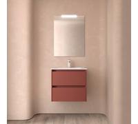 Ensemble meuble et vasque NOJA II 600 2 tiroirs Red satin P450 - SALGAR 106057