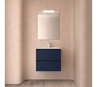 Ensemble meuble et vasque NOJA II 700 2 tiroirs Blue satin P450 - SALGAR 106064