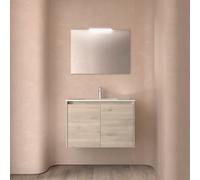 Ensemble meuble et vasque NOJA II 800 2 portes Chêne Naturel P450 - SALGAR 105047