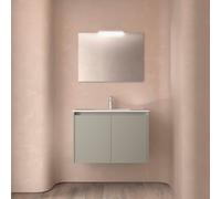 Ensemble meuble et vasque NOJA II 800 2 portes Gris satiné P450 - SALGAR 118462