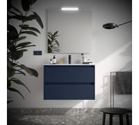 Ensemble meuble et vasque NOJA II 800 2 tiroirs Blue satin P450 - SALGAR 106073