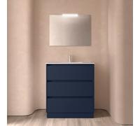 Ensemble meuble et vasque NOJA II 800 3 tiroirs Blue satin P450 - SALGAR 106217