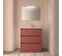 Ensemble meuble et vasque NOJA II 800 3 tiroirs Red satin P450 - SALGAR 106219