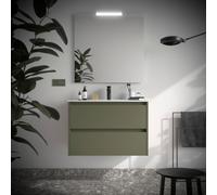 Ensemble meuble et vasque NOJA II 900 2 tiroirs Green satin P450 - SALGAR 106083