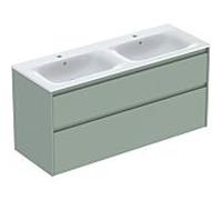 Geberit Ensemble meuble-lavabo double Renova Plan 504042IK8 130×62,1×48 cm 2 tiroirs blanc KeraTect