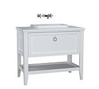 Ensemble meuble-lavabo intégré VitrA Valarte 62198, 98 x 52 x 87,5 cm, 1 tiroir à extension totale, corps blanc mat/meuble-lavabo blanc brillant