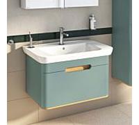 Ensemble meuble-lavabo VitrA Sento 65874 78 x 48,5 x 52 cm, 1 tiroir à extension complète, vert fjord mat, décor