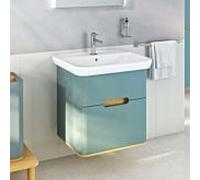 Ensemble meuble-lavabo VitrA Sento 65876, 63 x 48,5 x 68,5 cm, 2 tiroirs à extension complète, vert fjord mat, décor