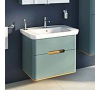 Ensemble meuble-lavabo VitrA Sento 65877 78 x 48,5 x 68,5 cm, 2 tiroirs à extension complète, vert fjord mat, décor