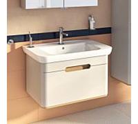 Ensemble meuble-lavabo VitrA Sento 65986 78 x 48,5 x 52 cm, 1 tiroir à extension complète, gris clair mat, décor