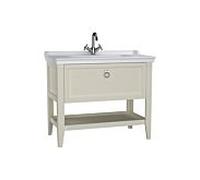 Ensemble meuble-lavabo VitrA Valarte 62185 99,5 x 53 x 88 cm, 1 tiroir à extension complète, structure ivoire mat/vasque blanche brillante