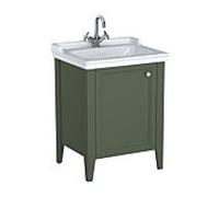 Ensemble meuble-lavabo VitrA Valarte 65803 64,5 x 53 x 88 cm, à gauche, structure vert vintage/meuble-lavabo blanc brillant