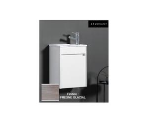 Ensemble meuble lave-mains et vasque Fresne Glacial - ARMOBANY MI4030F