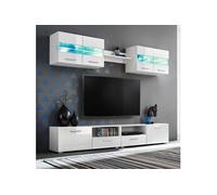 vidaXL Ensemble Meuble mural TV 5 pcs lumières LED Haute Brillance