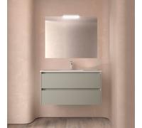 Ensemble Meuble Plan Vasque Miroir Applique NOJA II 1000 2 tiroirs Gris satiné P450 - SALGAR 118568