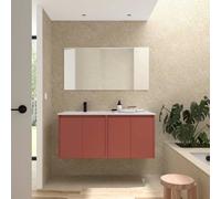 Ensemble Meuble Plan Vasque Miroir Applique NOJA II 1200 4 portes Red satin P450 - SALGAR 119680