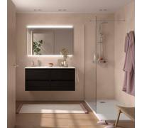 Ensemble Meuble Plan Vasque Miroir Applique NOJA II 1200 4 tiroirs Black satin P450 - SALGAR 119707