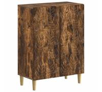 Ensemble Meuble Salle de Bain 3 Pièces en Bois d'Ingénierie Chêne Fumé | Design fin, porte réversible, entretien facile, fixation murale incluse, adapté petites salles