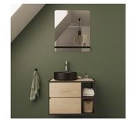Ensemble meuble simple vasque EDISSON 70 cm + vasque + miroir