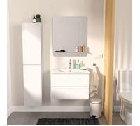 Ensemble meuble simple vasque SORRENTO 60 cm + robinet + miroir + Colonne