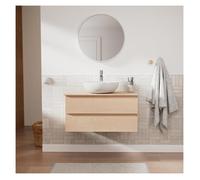 Ensemble meuble simple vasque SORRENTO 80 cm + vasque + robinet + miroir