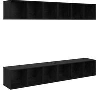 Ensemble meuble TV 4 pcs Chêne noir 37 x 37 x 107 cm