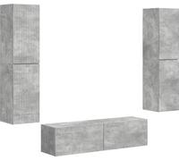 Ensemble meuble TV 6 pcs Gris béton Bois d'ingénierie