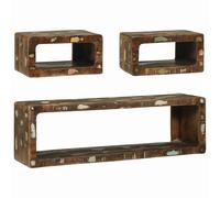 vidaXL Set de meuble TV 3 pièces Multicolore en bois massif récupéré