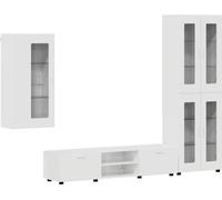 Ensemble meuble TV avec tiroir FLORIN 3 pcs Blanc brillant
