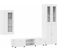 Ensemble meuble TV avec tiroir FLORIN 3 pcs Blanc brillant