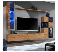 Ensemble Meuble TV Design Switch II 250cm Naturel & Noir