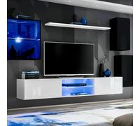 Ensemble Meuble TV Design Switch XXIII 250cm Noir & Blanc