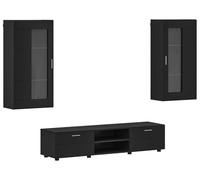 Ensemble meuble TV FLORIN 3 pcs Noir Bois d'ingénierie