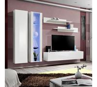 Ensemble Meuble TV Mural Fly A4 260cm Blanc