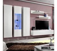 Ensemble Meuble TV Mural Fly C5 310cm Blanc
