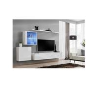 Ensemble meuble TV mural - Switch XV - 250 cm x 150 cm x 40 cm - Blanc