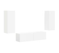 Ensemble meuble TV mural - vidaXL - Blanc - Bois d'ingénierie - 30x31x80 cm - 60x31x29,5 cm - 2 portes - 2 étagères