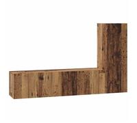 Ensemble meuble TV mural - vidaXL - Bois ancien - Bois d'ingénierie - 60x30x30 cm - 2 portes - 3 étagères