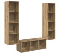 Vidaxl Ensemble De Meubles Tv 3 Pcs Chêne Artisanal 37 X 37 X 142.5 Cm