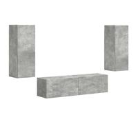 Ensemble meuble TV mural - vidaXL - Gris béton - Bois d'ingénierie - 30x31x80 cm - 60x31x29,5 cm - 2 portes - 2 étagères