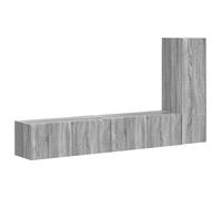 vidaXL Ensemble meuble TV mural – Gris Sonoma, bois d'ingénierie, 3 portes, 78,5x31x30 cm