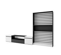 Ensemble Meuble TV - SKRAUT HOME - RF2849 - Blanc et noir - Meuble de salon - 210x186x35cm