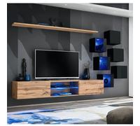 Ensemble Meuble TV Switch XXI 260cm Naturel & Noir