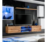 Ensemble Meuble TV Switch XXIII 250cm Blanc & Naturel