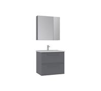 Ensemble Meuble Vasque avec Miroir (2 Pièces) Hanah Home Nuvola 65 v2 Panneaux de particules mélaminés 65 x 50 x 62 cm Grey