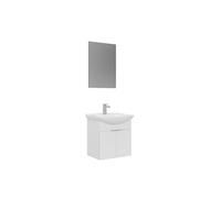 Ensemble Meuble Vasque avec Miroir (2 Pièces) Hanah Home Purus 55 Panneaux MDF Mélaminés 55x50x58cm White