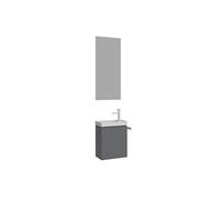 Ensemble Meuble Vasque avec Miroir Ferla 40 - Matte Grey - MDF Laqué Mat - 40x22x50 cm