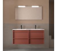 Ensemble meuble vasque salle de bain ATTILA 1200 2 tiroirs Red satin P450 - SALGAR 104735