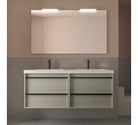 Ensemble meuble vasque salle de bain ATTILA 1400 2 tiroirs Gris satiné L1400 P450 - SALGAR 117988