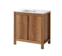 Ensemble meuble vasque salle de bain - Bois - 80 cm - Typical Oak